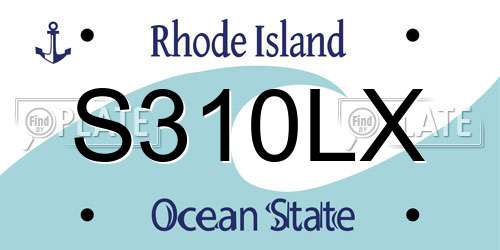 S310LX Rhode Island License Plate