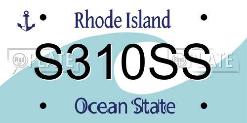 S310SS Rhode Island License Plate