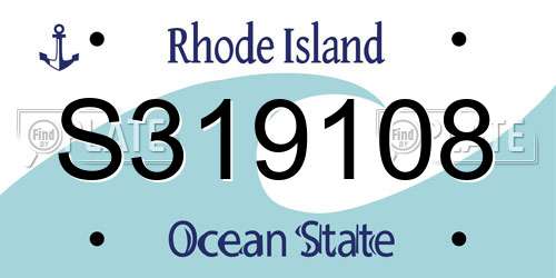 S319108 Rhode Island License Plate