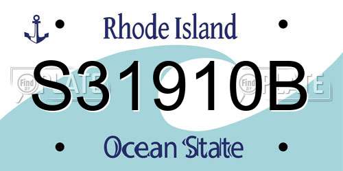 S31910B Rhode Island License Plate