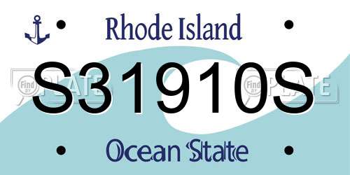 S31910S Rhode Island License Plate