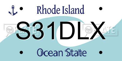 S31DLX Rhode Island License Plate