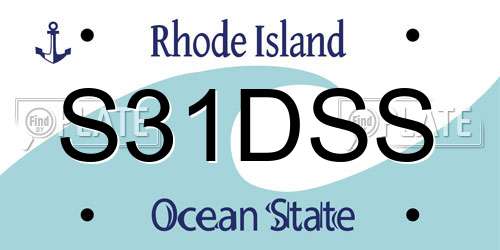 S31DSS Rhode Island License Plate
