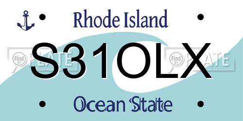 S31OLX Rhode Island License Plate