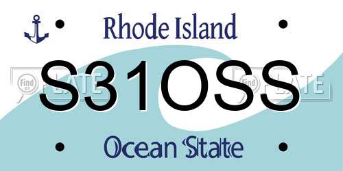 S31OSS Rhode Island License Plate