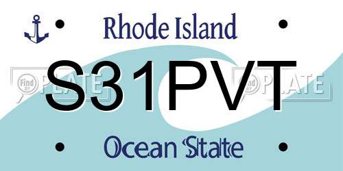 S31PVT Rhode Island License Plate