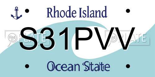 S31PVV Rhode Island License Plate