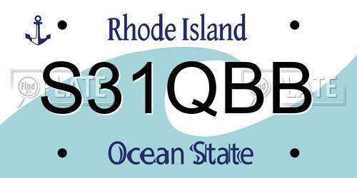 S31QBB Rhode Island License Plate