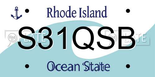 S31QSB Rhode Island License Plate