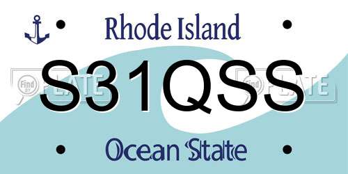S31QSS Rhode Island License Plate