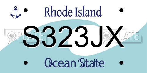S323JX Rhode Island License Plate