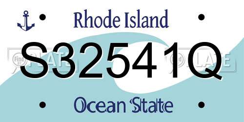 S32541Q Rhode Island License Plate