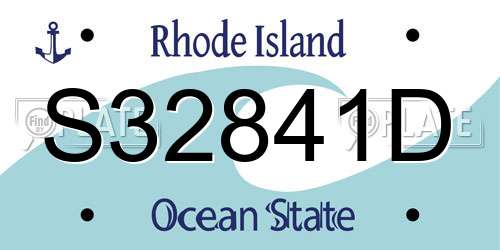 S32841D Rhode Island License Plate