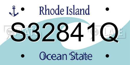 S32841Q Rhode Island License Plate