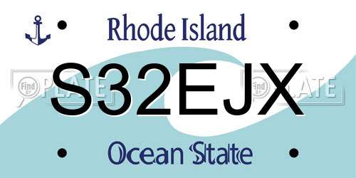 S32EJX Rhode Island License Plate