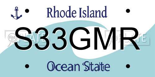 S33GMR Rhode Island License Plate