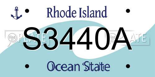 S3440A Rhode Island License Plate