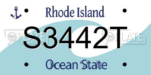 S3442T Rhode Island License Plate