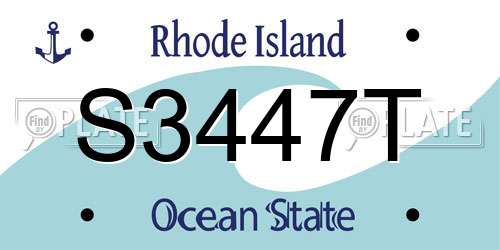 S3447T Rhode Island License Plate
