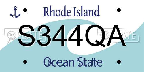 S344QA Rhode Island License Plate