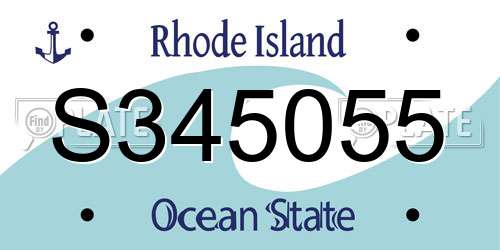 S345055 Rhode Island License Plate