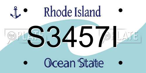 S3457I Rhode Island License Plate
