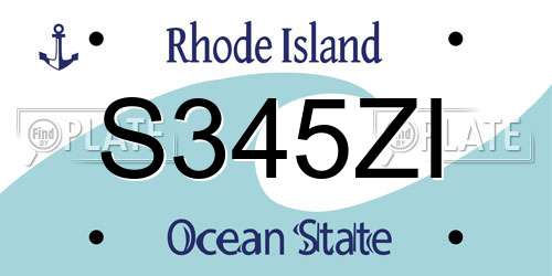 S345ZI Rhode Island License Plate