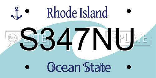 S347NU Rhode Island License Plate