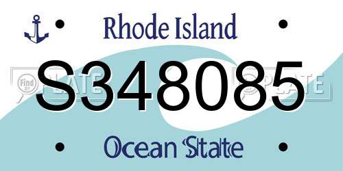 S348085 Rhode Island License Plate