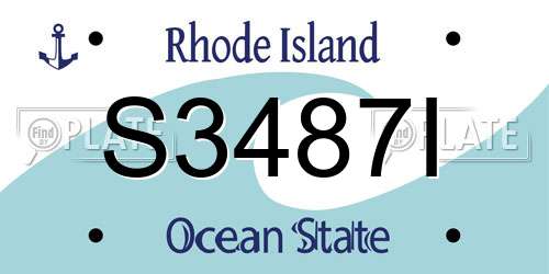 S3487I Rhode Island License Plate