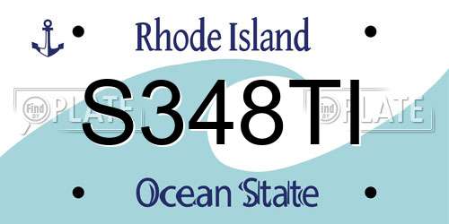 S348TI Rhode Island License Plate