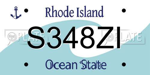 S348ZI Rhode Island License Plate