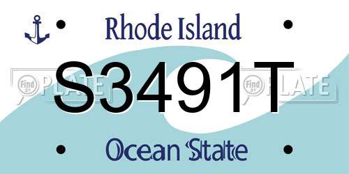 S3491T Rhode Island License Plate