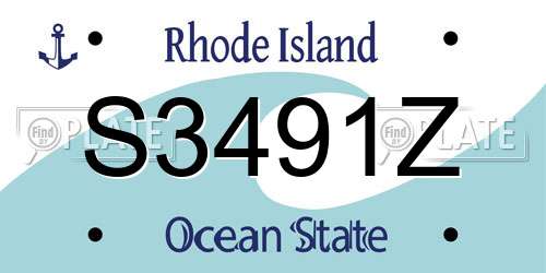 S3491Z Rhode Island License Plate