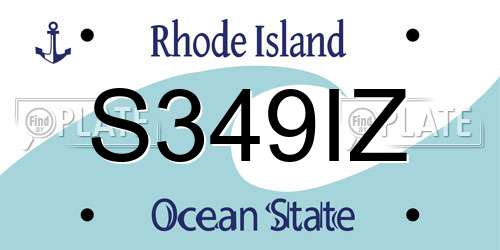 S349IZ Rhode Island License Plate