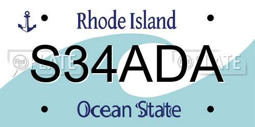 S34ADA Rhode Island License Plate