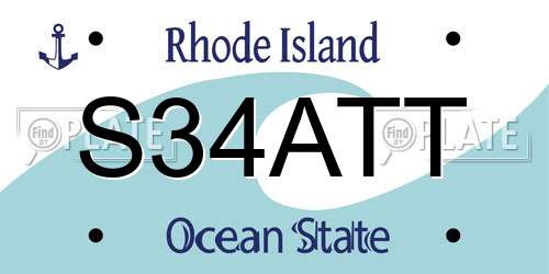 S34ATT Rhode Island License Plate