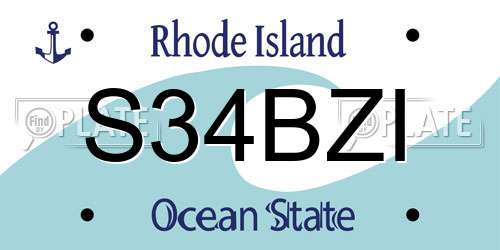 S34BZI Rhode Island License Plate