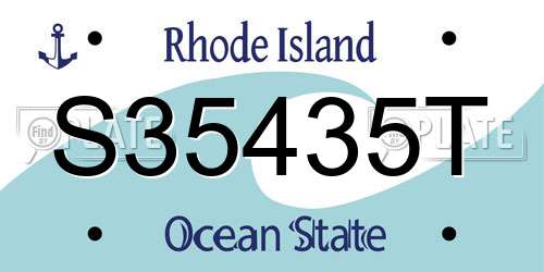 S35435T Rhode Island License Plate