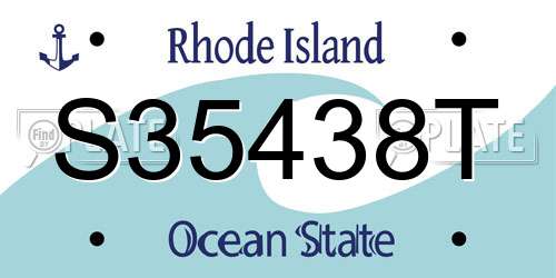 S35438T Rhode Island License Plate