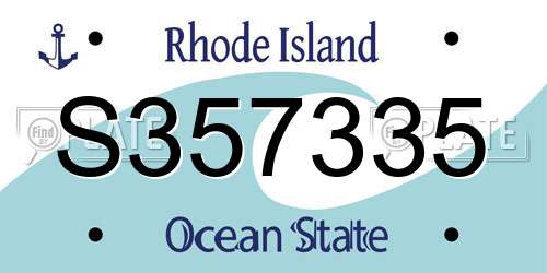 S357335 Rhode Island License Plate
