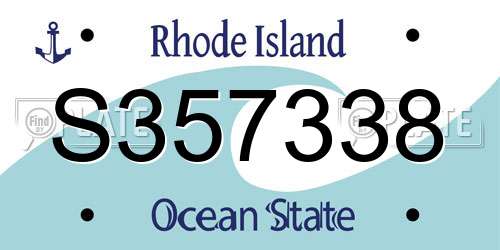 S357338 Rhode Island License Plate