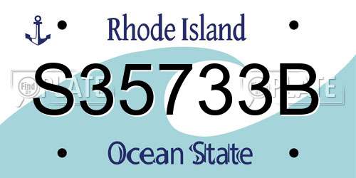 S35733B Rhode Island License Plate