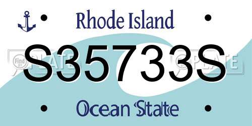 S35733S Rhode Island License Plate