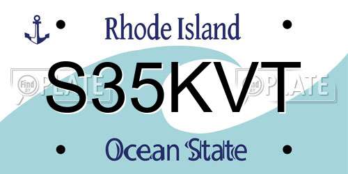 S35KVT Rhode Island License Plate