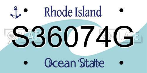 S36074G Rhode Island License Plate