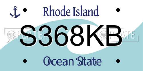 S368KB Rhode Island License Plate
