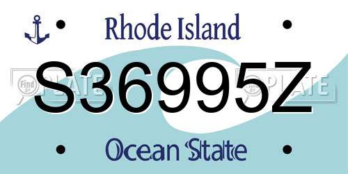 S36995Z Rhode Island License Plate