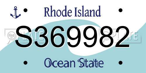 S369982 Rhode Island License Plate