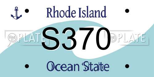 S370 Rhode Island License Plate